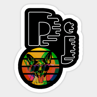 perro dj psicodelico divertido Sticker